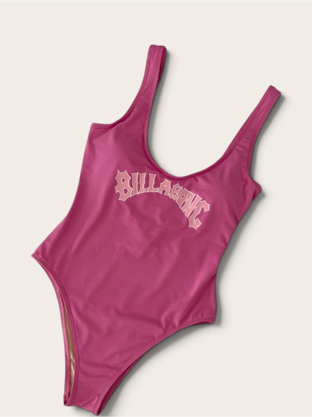 Billabong Girls One-Piece Swimsuit in Bright Pink with Logo